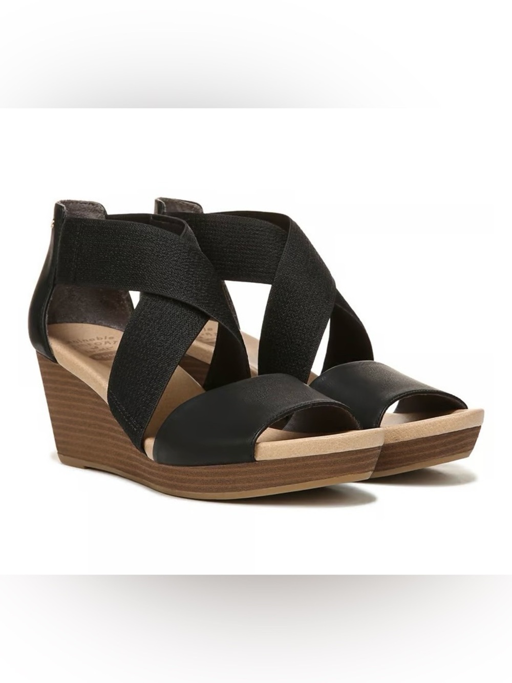 NEW in box Dr. Scholls Barton band wedge sandal in black